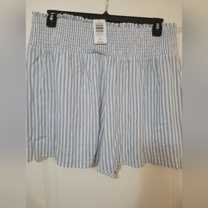 Torrid Light Blue and White Striped Shorts
